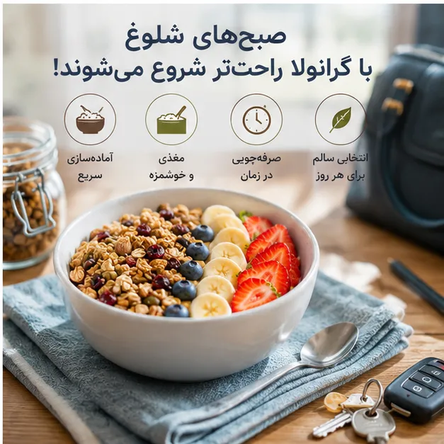 گرانولا برای صبحانه دانش‌آموزان و دانشجویان