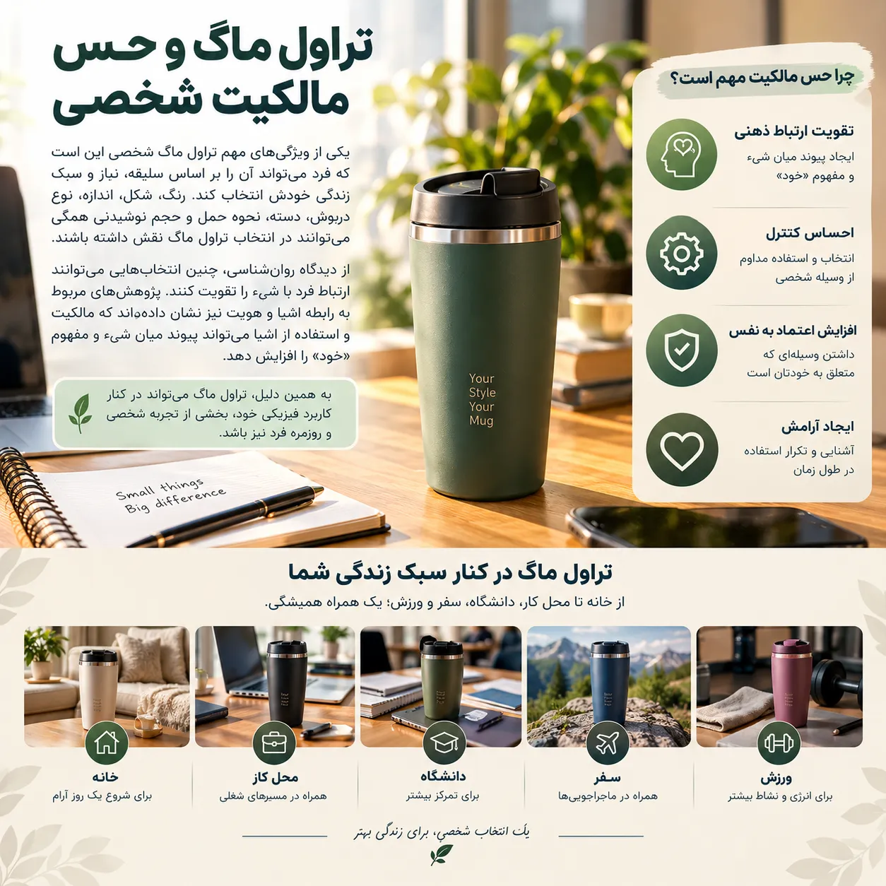 تأثیر تراول ماگ بر عملکرد روزانه و حفظ تمرکز هنگام انجام کارها